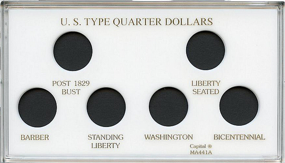 Capital Plastics US Type Quarter Dollars - White