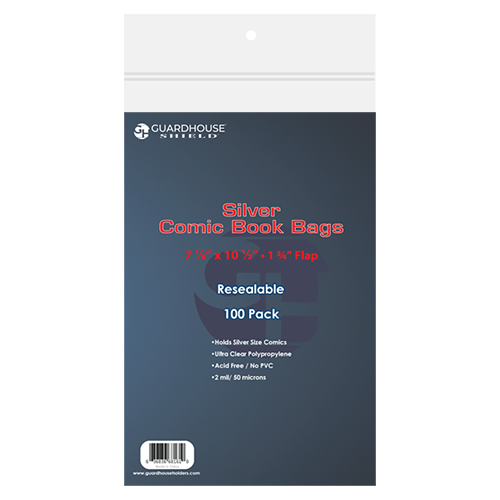 Guardhouse Resealable Shield Bag for Silver/Regular Comic Books