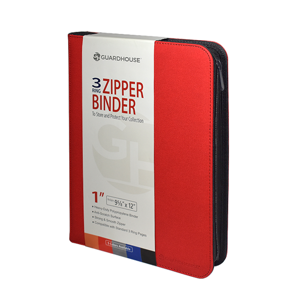 Guardhouse 3 Ring Zipper Binder - Red