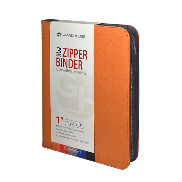 Guardhouse 3 Ring Zipper Binder - Orange