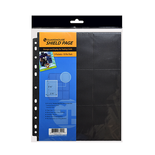 9 Pkt Double Sided Shield Pages for Trading Cards - 10 Pk