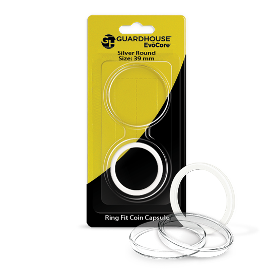 EvoCore 1 oz Silver Round Ring Fit Capsule - Clear