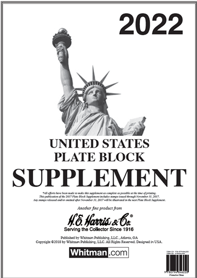 H.E. Harris 2022 Plate Block Supplement