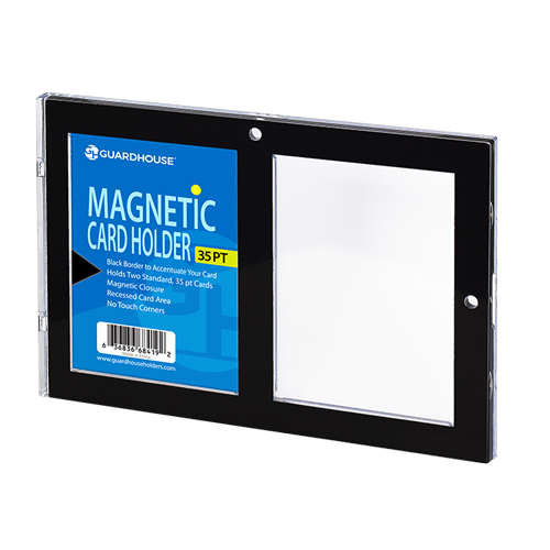 2 Card Magnetic Holder - 35 pt - Black Borders