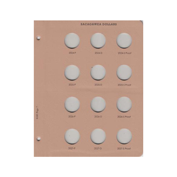 Dansco Sac. Dollars Page 7 w/ Proof - 2024 P thru 2027 S Pr
