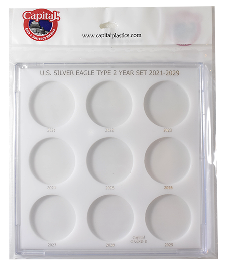 Capital Plastics U.S Silver Eagle Set - 2021  Type 2 - 2029 - White