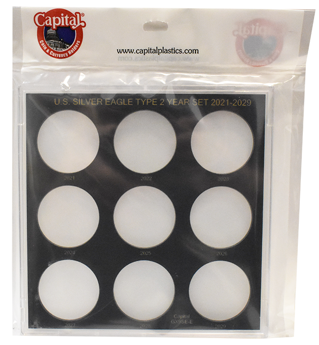 Capital Plastics U.S Silver Eagle Set - 2021  Type 2 - 2029 - Black
