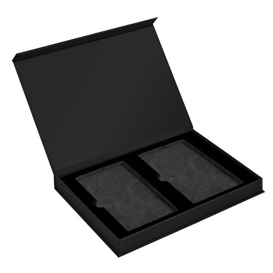 Magnetic Lid Display Box for Two PSA/CGC Card Slabs - Black