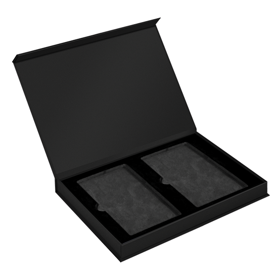 Magnetic Lid Display Box for Two Beckett Card Slabs - Black