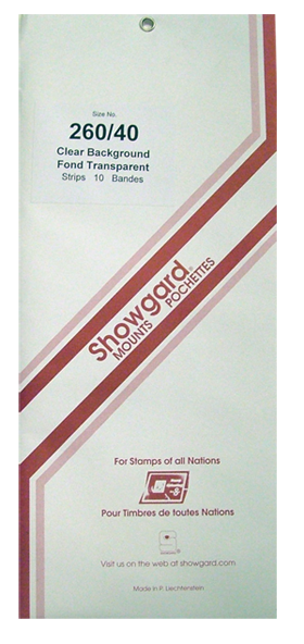 260/40 Showgard Strip-Style Stamp Mounts - 260mm (Clear)