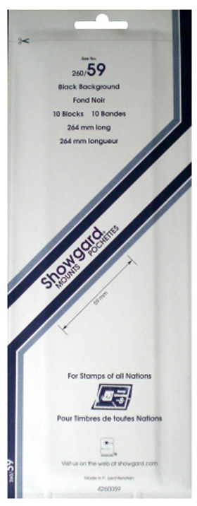 260/59 Showgard Strip-Style Stamp Mounts (Black)
