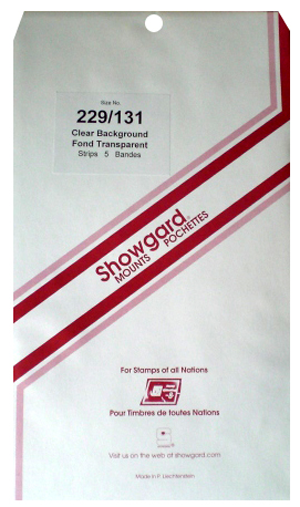 229/131 Showgard Blocks, Strips and Souvenir Sheets (Clear)