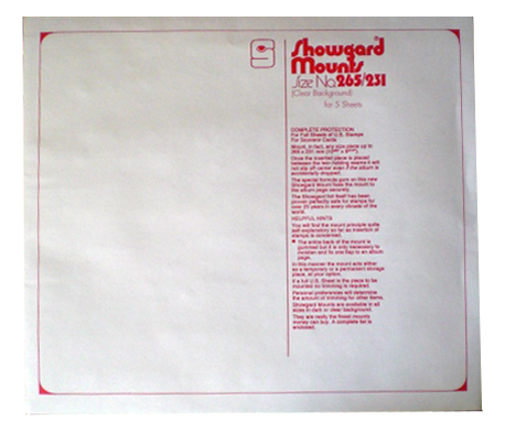 265/231 Showgard Blocks, Strips and Souvenir Sheets (Clear)