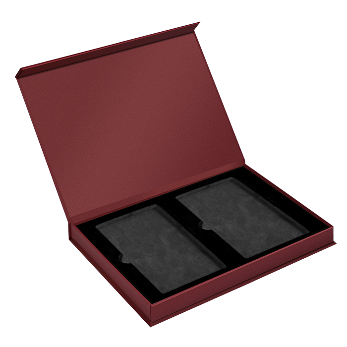 Magnetic Lid Display Box for Two SGC Slabs - Burgundy