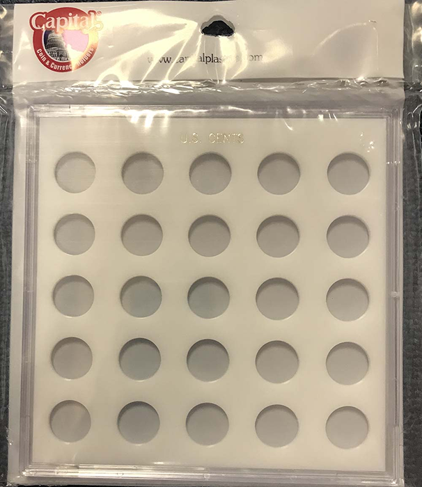 Capital Plastics  U.S. Cents Holder (No Dates) - White - 25 Slots