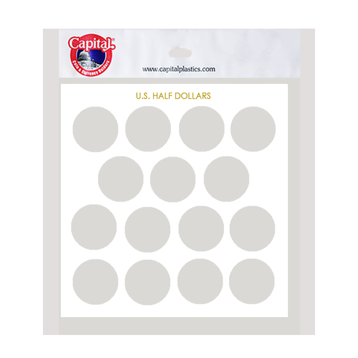 Capital Plastics Holder for U.S. Half Dollars (No Dates)  -15 slots - White