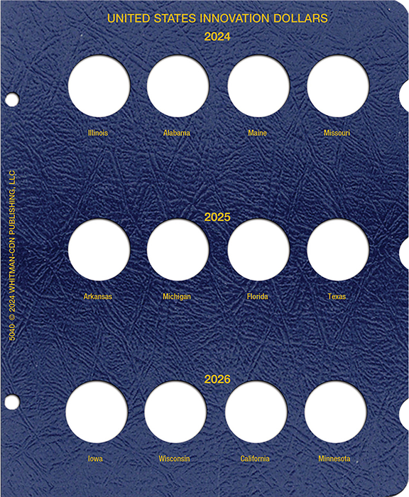 Whitman Innovation Dollar Single Mint Album Page 2024 thru 2026