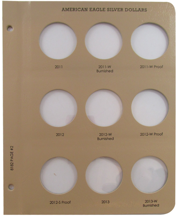 Dansco American Eagle Silver Dollars - Coin Album Replacement Page 2 (2-8182)