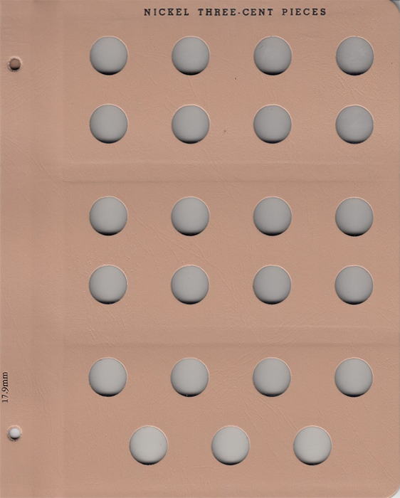 Dansco Three Cent Nickel Replacement Page - 17.9 mm