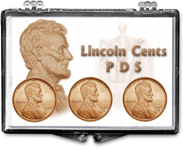 Edgar Marcus Snaplock Case - Lincoln Cent - P, D and S Set