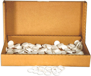 36mm Model I Air Tite White Rings - Bulk Pack 250