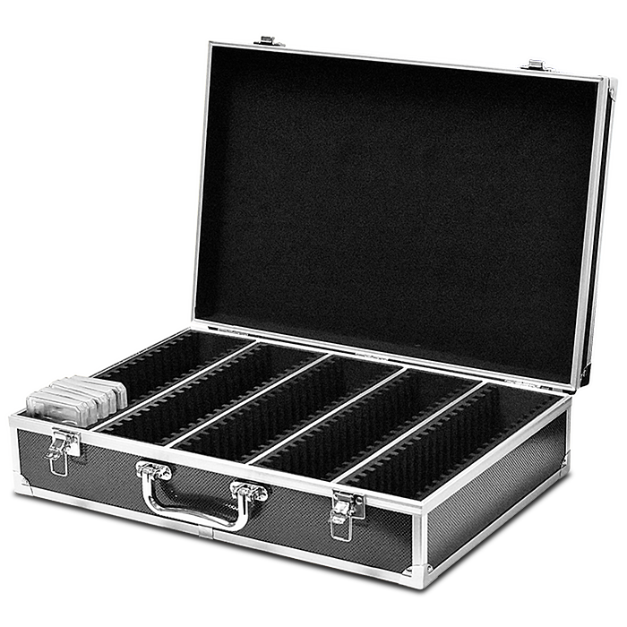 Falcon Series - 100 Slab ABS Box  - Front Handle  - Diamond Pattern / Black