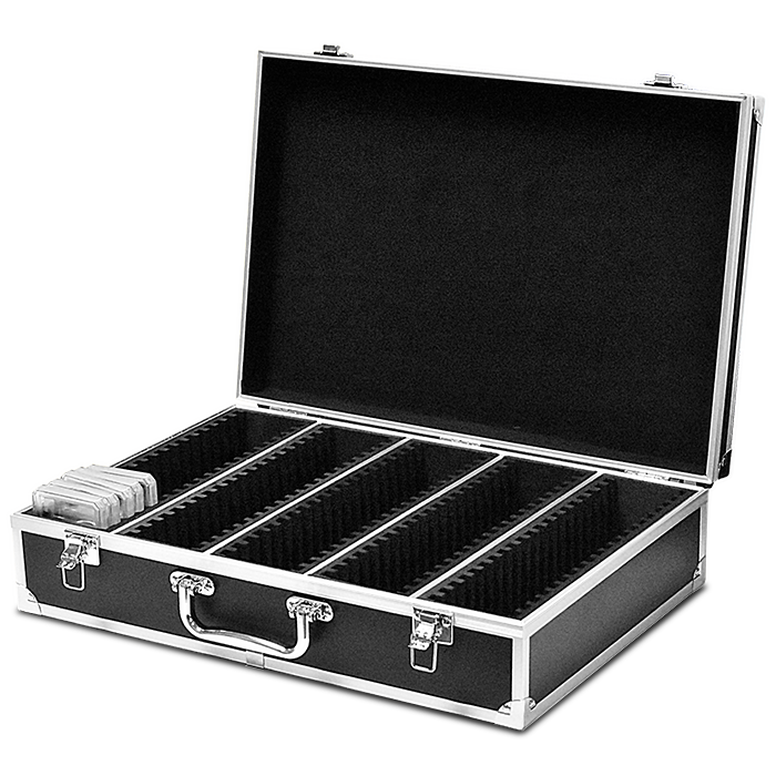 Falcon Series - 100 Slab ABS Box  - Front Handle  - Black Pleather
