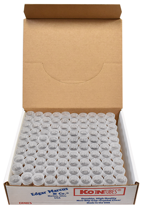 Edgar Marcus Dime Coin Tube - 100 Pack