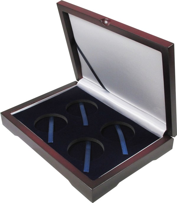 Guardhouse Wood Display Box - Coin Capsule Holder - (4L) - Black Piano Finish