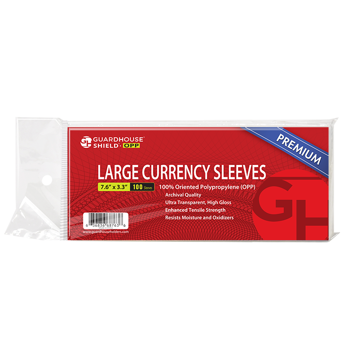 Guardhouse Shield OPP - Large Premium OPP Currency Sleeves