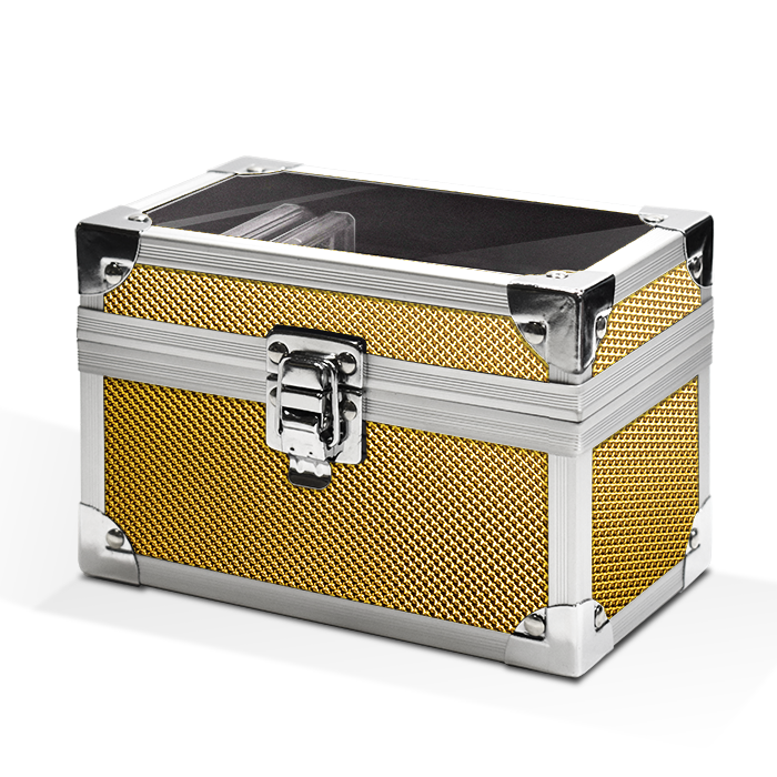 Falcon Series 10 Slab Box - Clear Top - Diamond Pattern / Gold