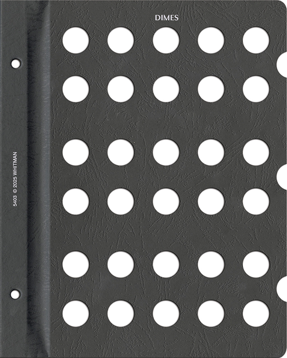 Whitman Prestige Dime Blank Page - Dime Album - Black