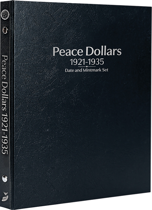 Whitman Prestige Peace Dollars Album - 1921-1935 - Date & Mintmark Set P, D & S - Black