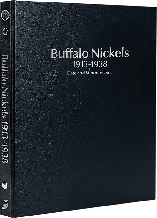 Whitman Prestige Buffalo Nickels Album - 1913-1938 - Date & Mintmark Set P, D & S - Black