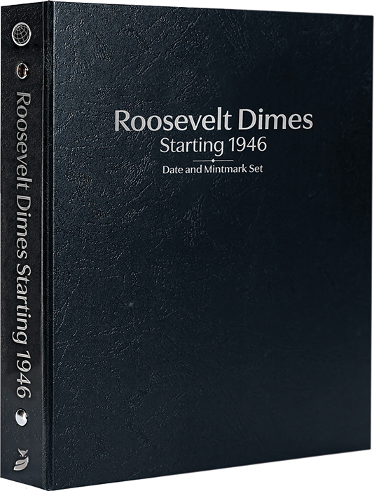 Whitman Prestige Roosevelt Dimes Album - Starting 1946 - Date & Mintmark Set P, D & S - Black