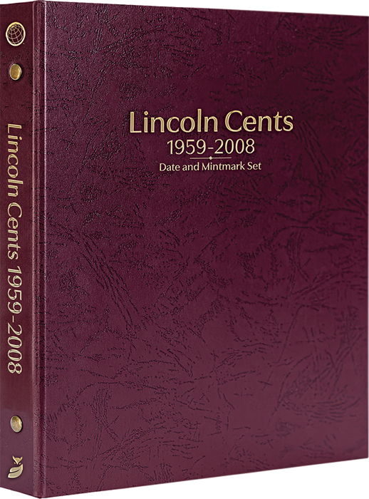 Whitman Prestige Lincoln Cents Album - 1959-2008 - Date & Mintmark Set P, D & S - Burgundy