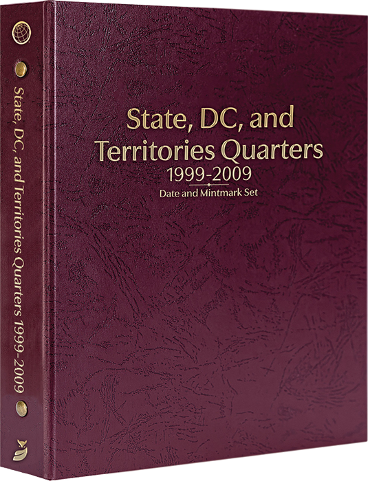 Whitman Prestige State, DC, and Territorial Quarters-1999-2009 -Date & Mintmark Set P & D -Burgundy