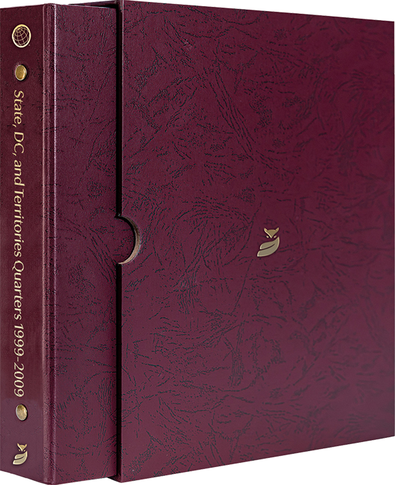 Whitman Prestige State, DC, and Territorial Quarters-1999-2009 -Date & Mintmark Set P & D -Burgundy