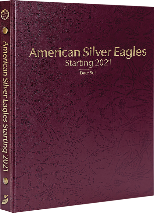 Whitman Prestige American Silver Eagle Album - Starting 2021 - Date Set P, S & W - Burgundy
