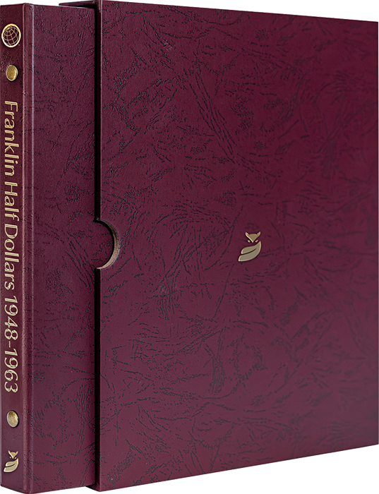 Whitman Prestige Franklin Half Dollars Album - 1948-1963 - Date & Mintmark Set P, D & S - Burgundy