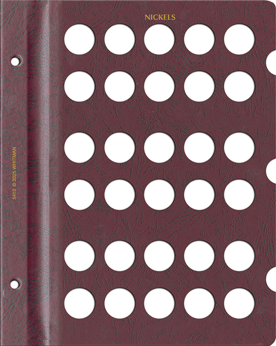 Whitman Prestige Nickel Album -Blank Page - Burgundy