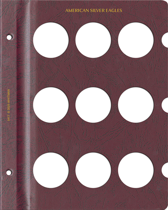 Whitman Prestige Silver Eagle Album - Blank Page - Burgundy