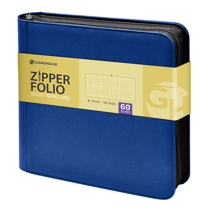 Guardhouse Graded Trading Card Zipper Folio for 60 PSA Card Slabs - Blue