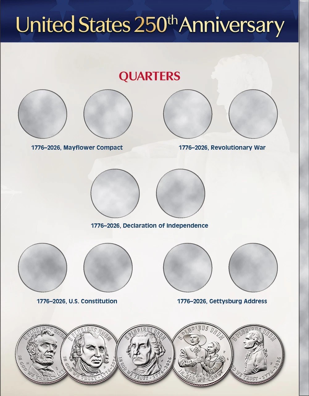 Whitman Official Folder - Single Mint 2026 - 250th America Celebration