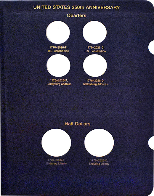 Whitman Classic Coin Album - P&D 2026 - 250th America Celebration