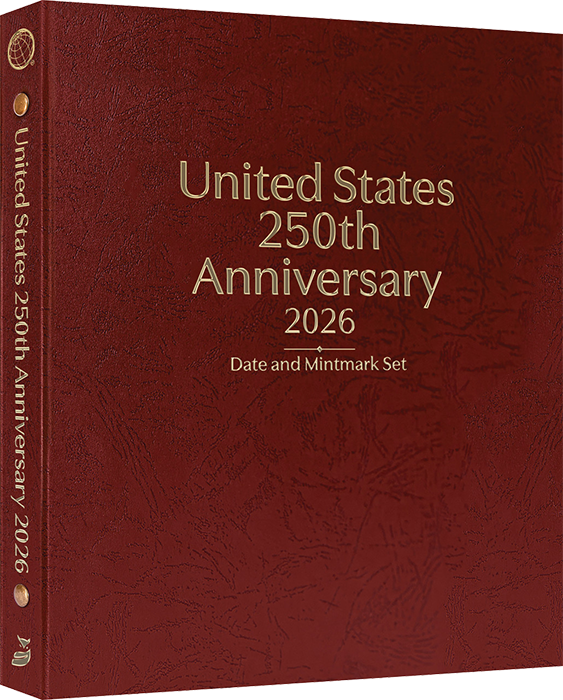 Whitman Prestige United States 250th Anniversary Collection: 2026 Date & Mintmark Set - Burgundy