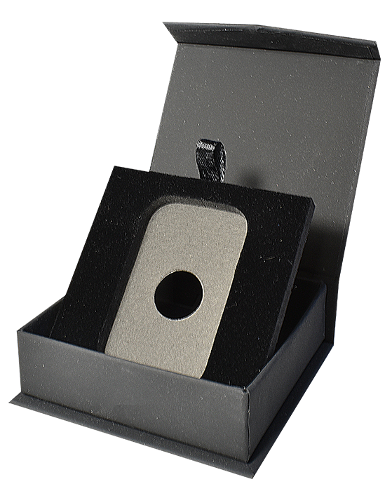 Folding Coin Capsule Box with Magnetic Lid and Stand Insert - 1oz Silver Bar Capsule - Black