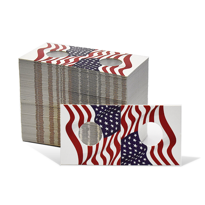 Guardhouse Holder 2x2 Paper Coin Flip for Penny (Cent) / Nickel - American Flag Print
