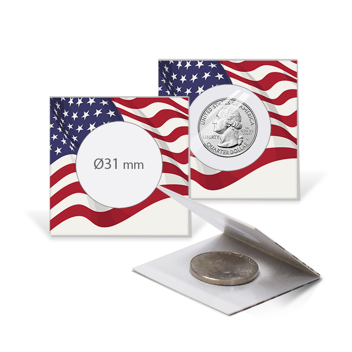 Guardhouse 2x2 Paper Coin Flip for Half/Small Dollar/Quarter - American Flag Print