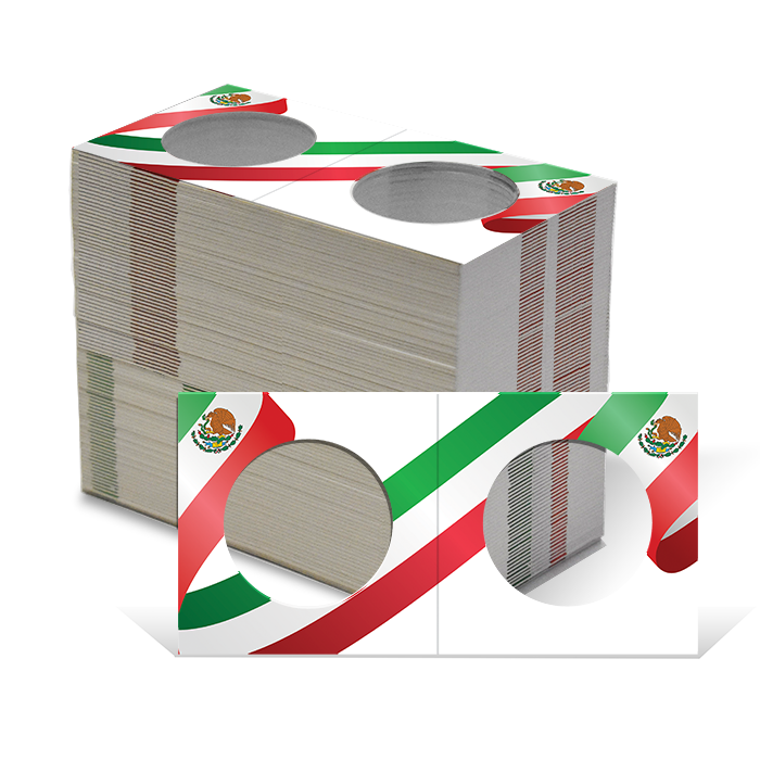 Guardhouse 2.5 x 2.5 Paper Coin Holders for ASE/Large Dollar - Mexican Flag Print